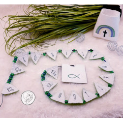 Stickserie ITH -  Wimpelchen Konfirmation plus Kreuz